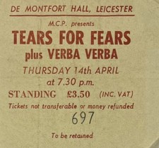 Tears For Fears - Leicester, UK (1983) Original Concert Ticket