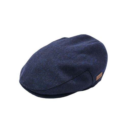 Tweed herringbone flat cap - tweed,