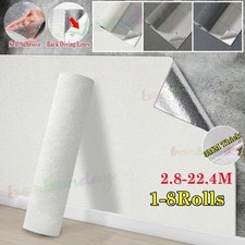 22M Thicken Self Adhesive Thermal Insulation Wallpaper Plain Linen Wall Sticker