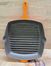 Le Creuset Skillet Griddle Frying Pan Cast Iron 26cm Volcanic Orange France