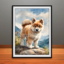 Akita Puppy Print, Poster, Dog