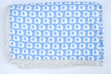 Baby Blanket Throw Blue with Elephant Design 105x78cm Hand Made