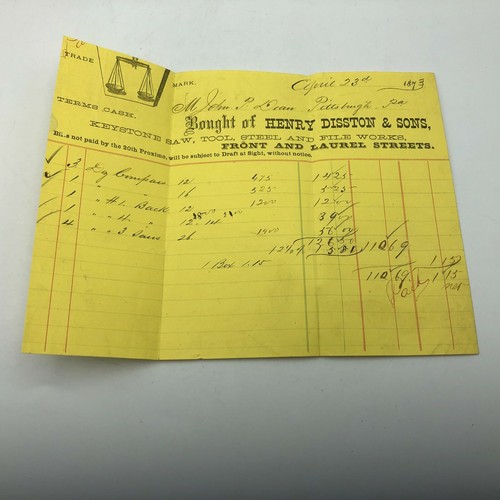 1873 henry disston sons - disston, &