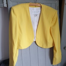 Vtg 80s Escada Yellow Bolero