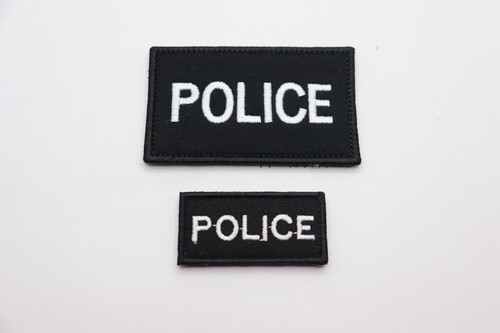 Embroidered police badge patch - police,