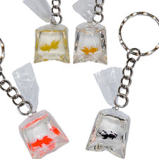 Novelty Keyring Carnival Fish Bag Keychain Coral Sea Ocean Charm Kids Adult Gift