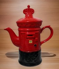 VTG price Kensington Novelty Royal Mail British Red Post box Teapot by HANDPAINT