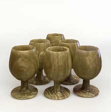 6 Green Marble Onyx Goblet