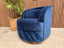 Soho Vara Art Deco Accent Chair In Royal Blue