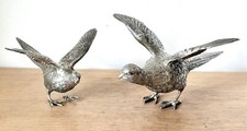 Superb pair of cast solid  silver pheasants. C.J. Vander London 2000. 47 Ounces