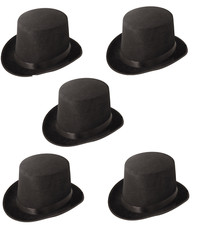 5 x Black Top Hat Magician