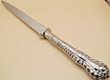 Vintage Ornate Silver Hafted Letter Opener With Rocco Style Handle