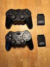 2x Wireless PS2 PlayStation 2 Controller Black Third Party Dualshock