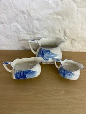 Myott Son & Co Blue and White Jugs Homeland Pattern