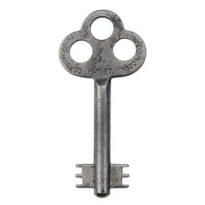 DOUBLE BIT ROLL TOP Desk Key CORBIN Code 09 1⅞" - Antique Key Iron - ref.k407