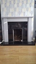 Painted Oak Fire Surround with Black Granite?Hearth and Back.