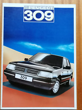 1986-87 PEUGEOT 309 Sales Brochure - SR Injection GR GL GE GRD GLD - Excellent!