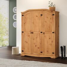  Corona Wardrobe 3 Door Arch Top Mexican Bedroom Solid Pine by Mercers Furniture