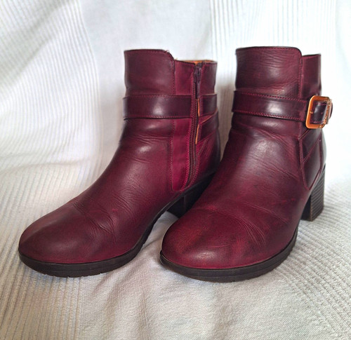 Moshulu burgundy leather - leather, ankle