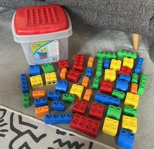 Lego Quatro my first Lego  Bucket Set in Storage Box 48 bricks 