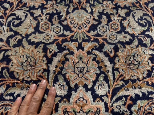 7x10 blue vintage rug handmade - 7x10,