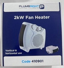 PLUMBRIGHT Portable Electric Fan Heater 2kw Warm/Hot Settings *New & Boxed*