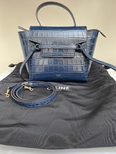 Celine Nano Belt Bag Mock Croc Leather in Blue ~ Very Good Condition 