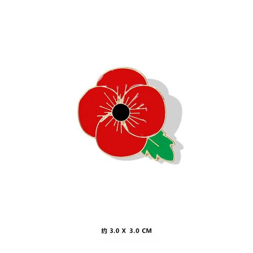 Union jack red poppies - jack, pin