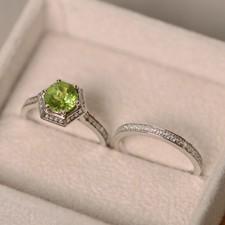 Women Peridot Stack Ring