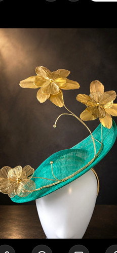 Green gold floral - &, flower