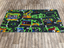 Kids Bedroom Non Slip Car Play Mat Rug 200cm x 100cm Car Racing Road Map