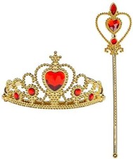 Adult GB Royal Gold Crown Tiara & Sceptre Fancy Dress Accessories