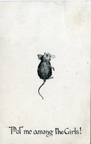 Mouse girls comic postcard