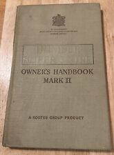 HUMBER SUPER SNIPE Owners Handbook Mark II 1949
