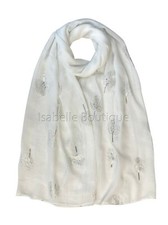 Mulberry Tree Foil Print Scarf Ladies Large Size  Light Weight Hijab Shawl Snood