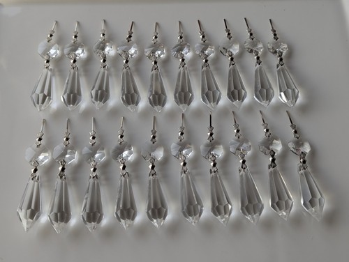 Vintage 5cm clear crystal - 20, 7.5cm