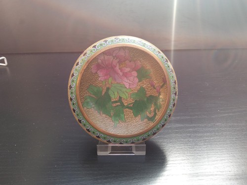 Chinese cloisonne dish with - chinese,