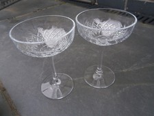 Pair vintage cut clear - cut, crystal