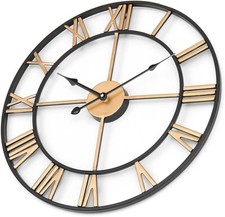 Large Wall Clock Roman Numerals Metal Indoor Big Round Open Face 60cm or 45cm