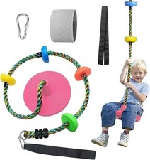 Tree Swing for Kids Backyard Single Disc Rope Climbing Seat for Tree Indoor Outd