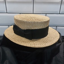 Antique Straw Boater From