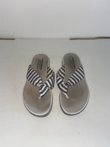 Skechers white navy striped - skechers,