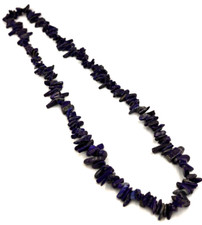 Vintage Natural Lapis Lazuli Long & Wide Necklace Lovely Colour Stones