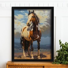 Pinto Horse Art Print Oil