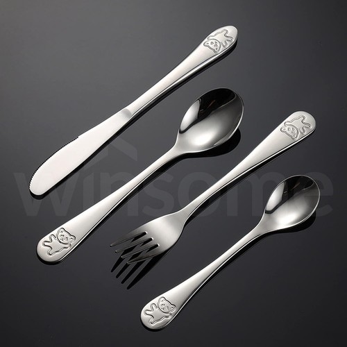 4pc kids cutlery set - set, stainless