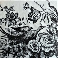 4 x Single Paper Napkins Decoupage Craft Table Paradise Bird Drawing Flowers 63