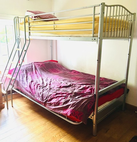 Metal bunk bed with - bunk,