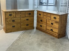 Laura Ashley Garrat PAIR Chest Of Drawers Dresser Sideboard Honey Finish 🚚 Avai