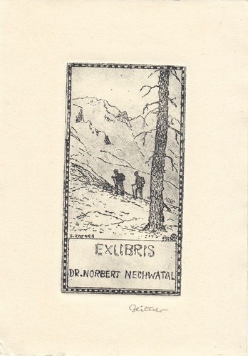 Exlibris bookplate radierung - exlibris,