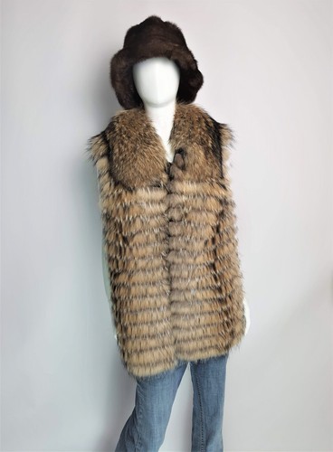 Raccoon fur vest - raccoon,